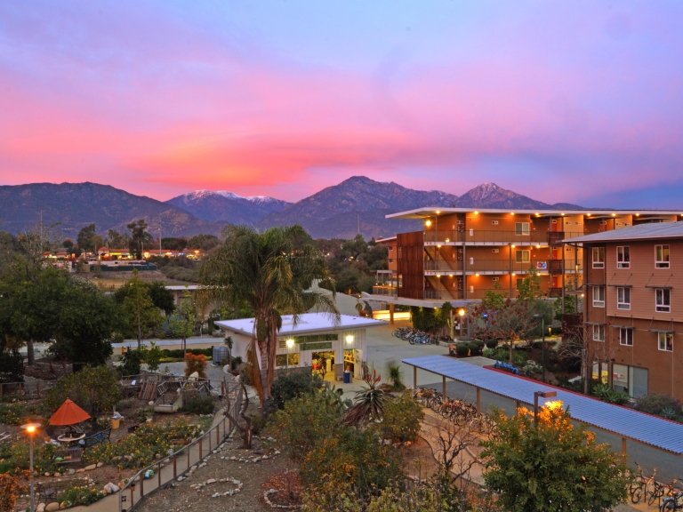 Pitzer Campus during sunset