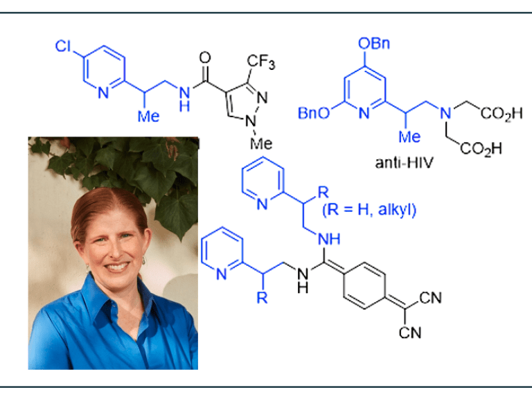 Inset photo of Anna Wenzel with a molecular model studied in her lab