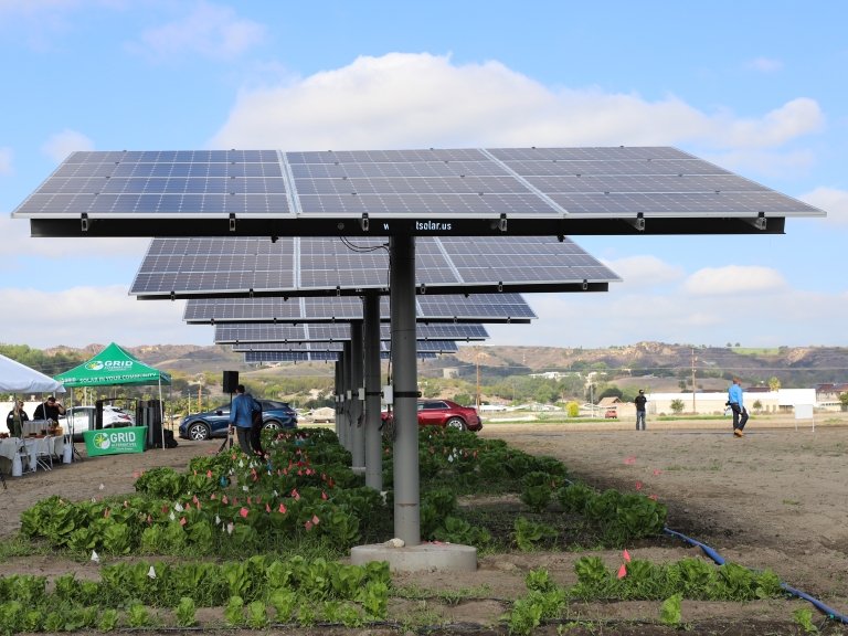 Agrivoltaics installation at Cal Poly's Spadra Farm