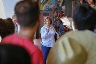 Professor Ethel Jorge speaking in study abroad programs