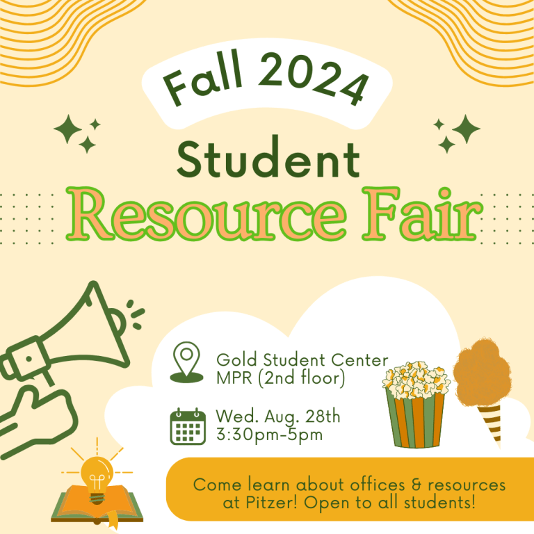 A flyer for the fall 2024 student resource fair.