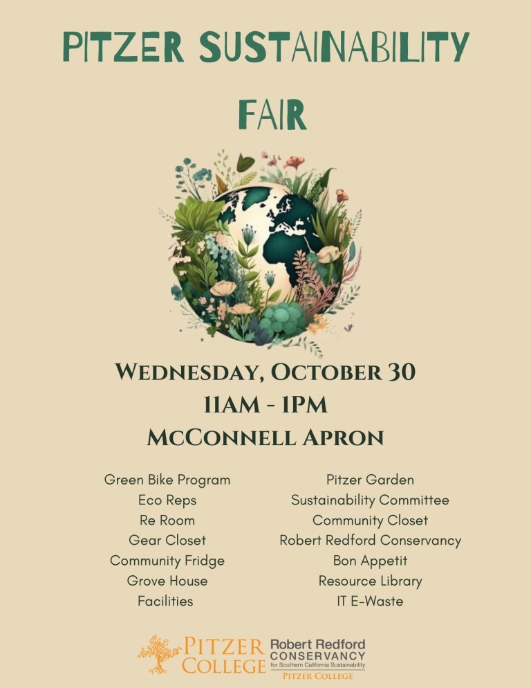 A flyer for the Pitzer Sustainability Fair