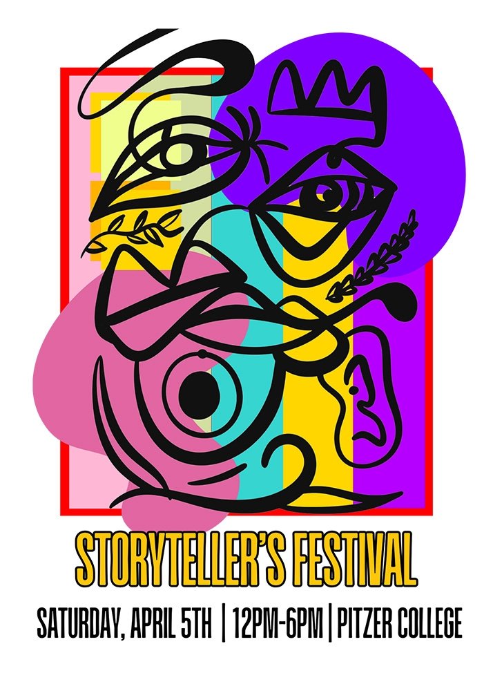Poster for the Storyteller's Festival to be held Saturday, April 5 from 12 to 6 p.m. at Pitzer College