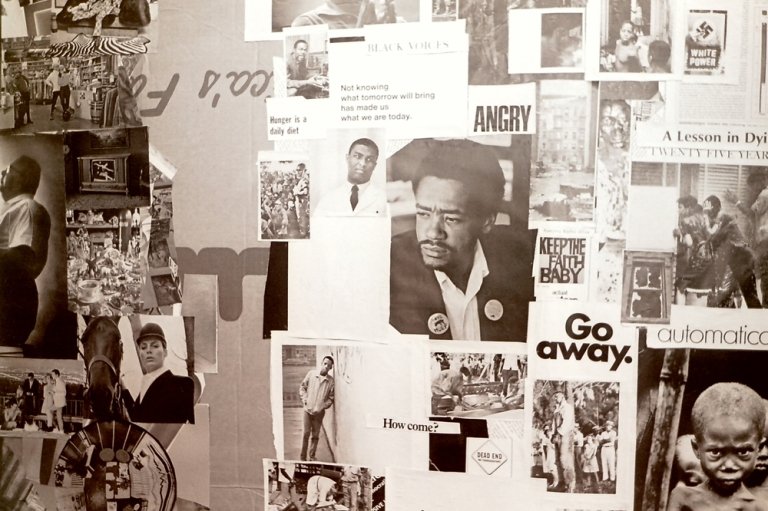 A collage from a 1969 studio art class at Pitzer