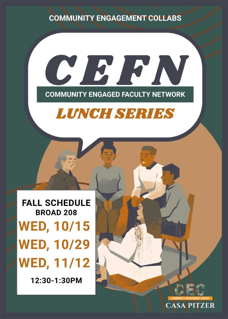 flyer for community engaged faculty lunch. text on flyer is included in the body of the webpage