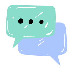 Blue and Green Conversation Bubbles