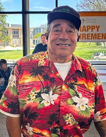 portrait of Dominic Salcido at his retirement party in McConnell Living Room