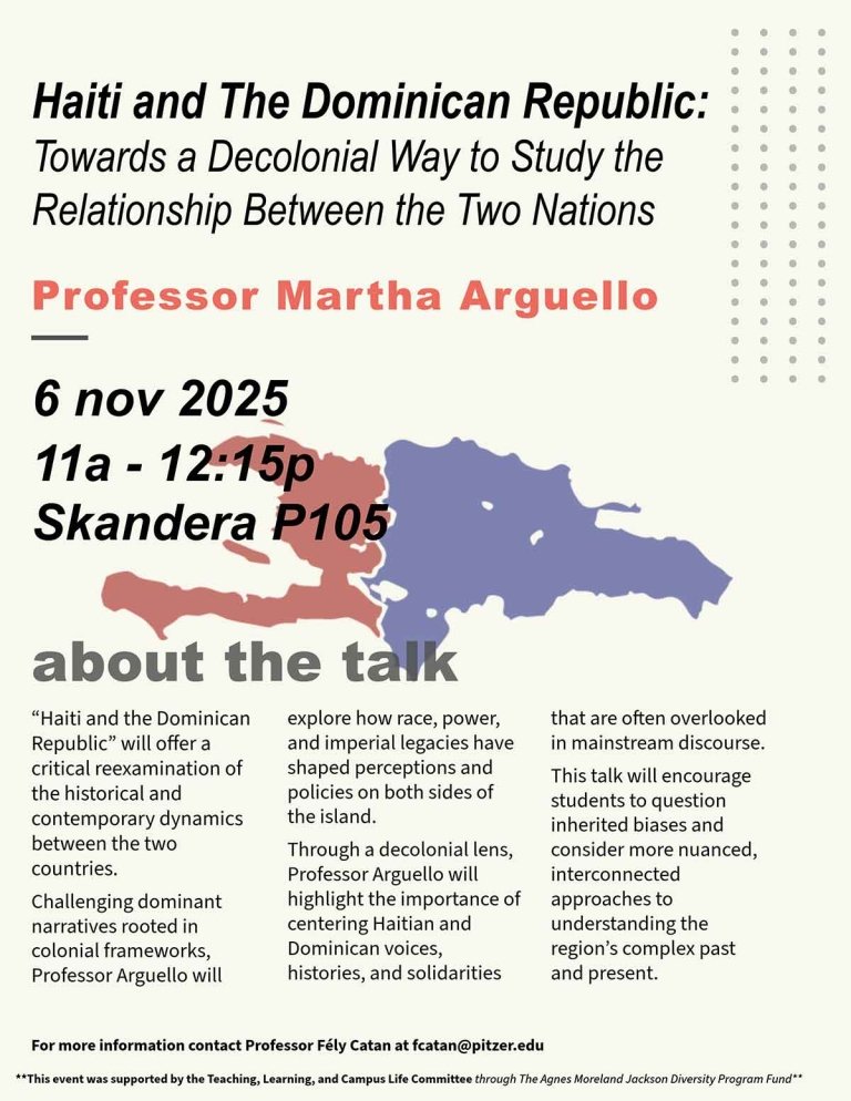 a flyer with the title "Haiti and the Dominican Reuplic." Text on flyer is in the body of the webpage