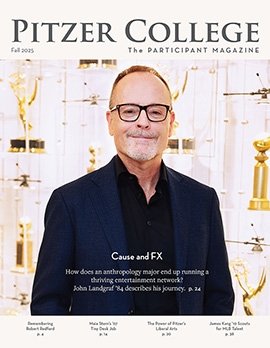 cover of the participant fall 2025 issues featuring pitzer alum john landgraf