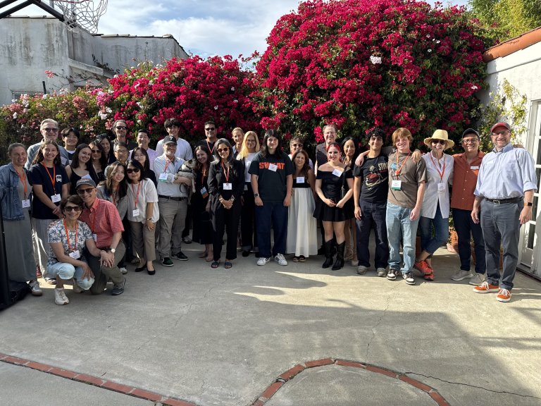 Students, families and alumni at the LA reception