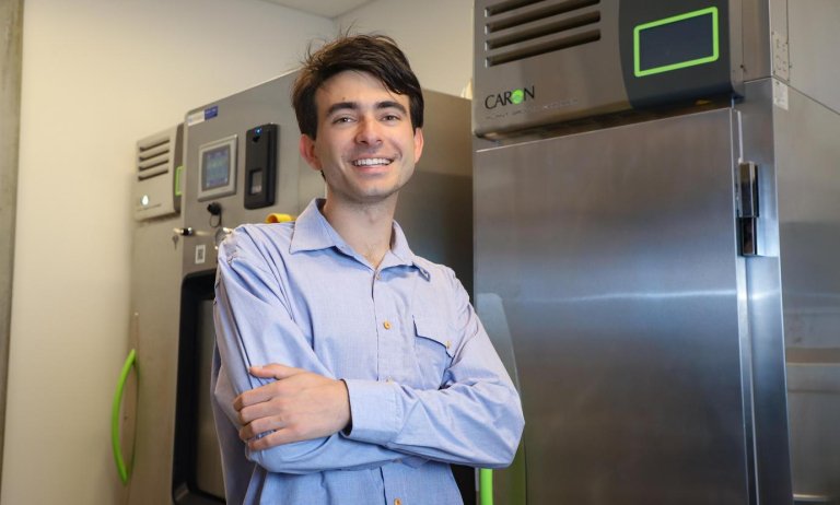 Lucas Oppenheimer in a lab