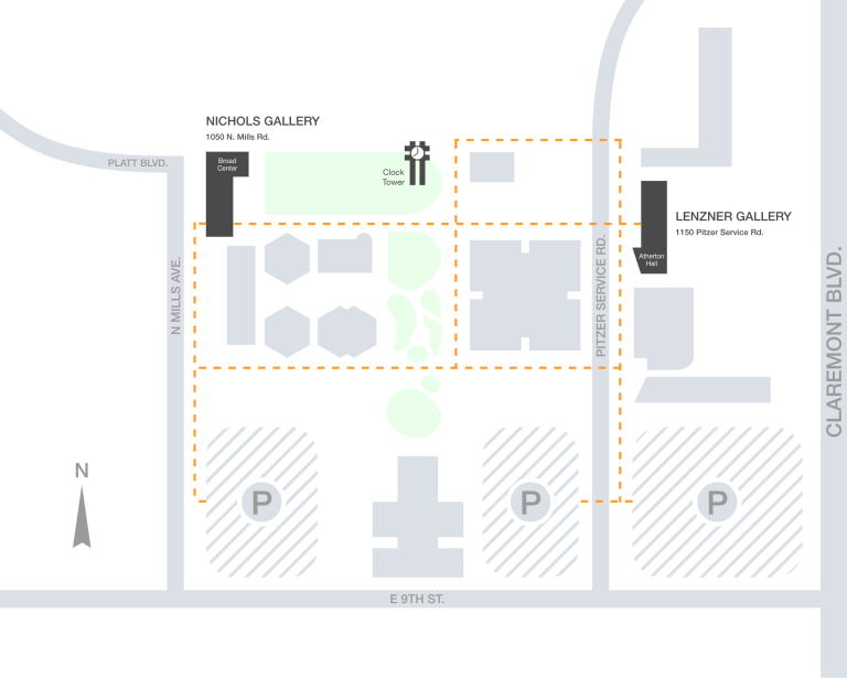 Map of Pitzer College Art Galleries location
