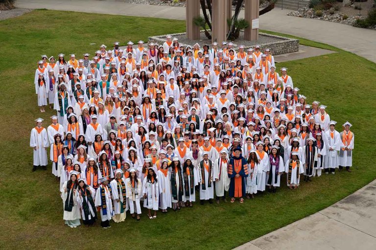 aerial group shot of the class of 2026