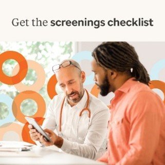 Two Doctors reviewing paperwork with words "Get the Screening Checklist"