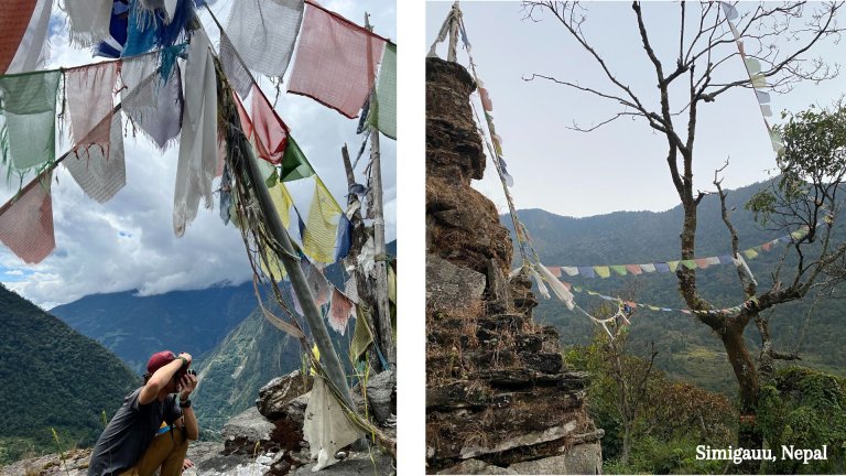 Student taking photos in Nepal