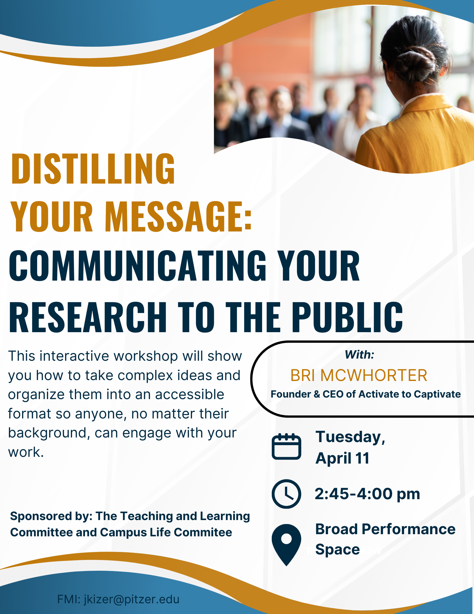 Distilling your message event poster
